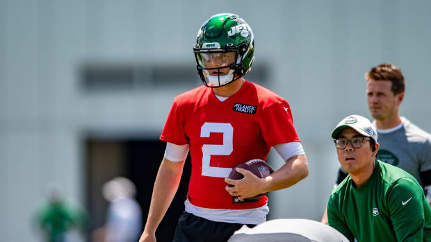 Jets QB Zach Wilson at OTAs